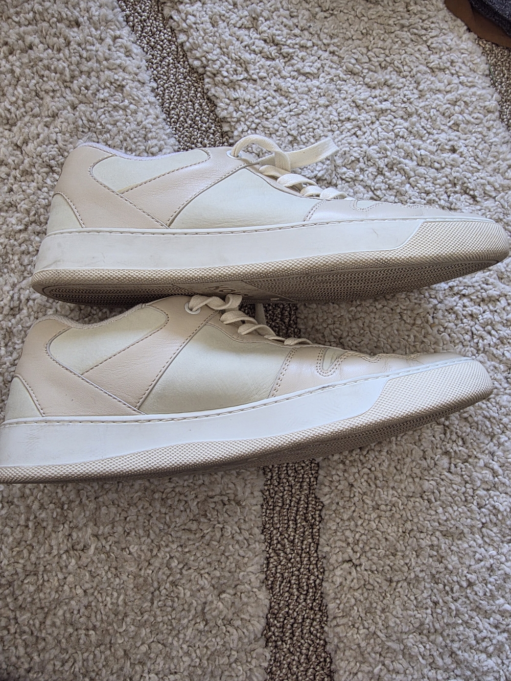 KOIO Men's Cream/White Low-Top Sneakers